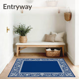 Botanical Scrollwork with Intricate Interlocking Borders (Blue)