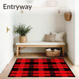 Yuletide Plaid Entrance Merry Striped Accent(Red)