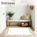 Oriental Lotus Blossom with Intricate Border Framework (White) - ODIKA