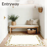 Oriental Lotus Blossom with Intricate Border Framework (White) - ODIKA