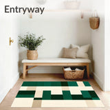 Chic Contemporary Green and Beige with Dynamic Overlapping Rectangles(Green)