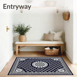 Contemporary Interlocking Lattice with Floral Embellishments (Black)