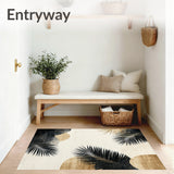 Coastal Breeze with Abstract Leaf Design Area(Beige)