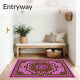 Andalusian Medallion Lattice with Flourishing Arabesque Motifs(Pink)