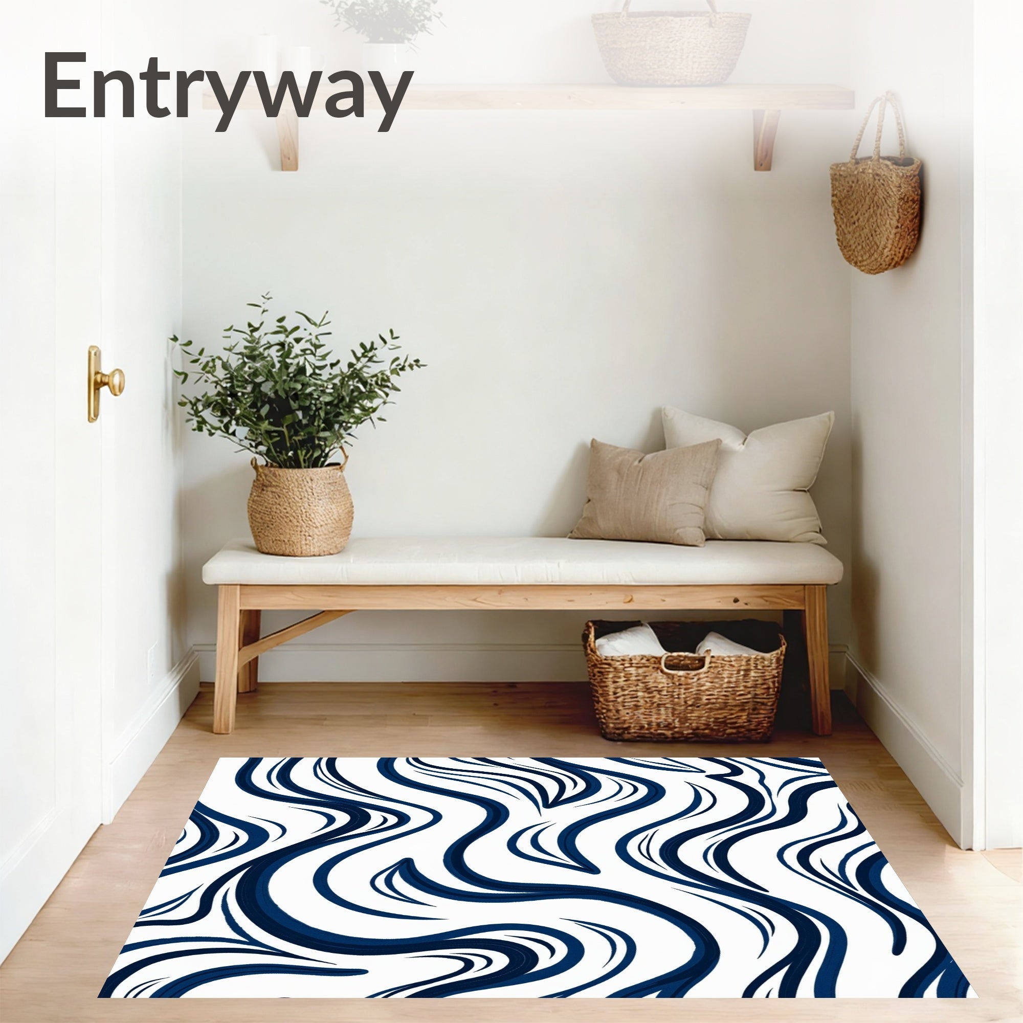 Nautical Wave Ripple Tie Dye Textured Design (Blue) - ODIKA