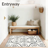 Modern Interlocking Arches with Bold Wavy Motif and Subtle Grid (Black)