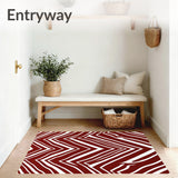 Classic Holiday Chevron with Interlocking Streaks and Vibrant Stripe Accents(Red)