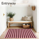 Rustic Checkered Featuring Bold Contrasting Squares(Red)