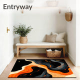 Lava Flow Designer Area Rug with Dramatic Swirling Pattern Elements(Orange)