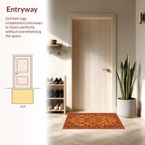 Ultra Soft Area Rug, Non Slip, Stain Resistant, Washable Area Rugs for Living Room, Bedroom, Mid-Century Modern Shag(Orange)