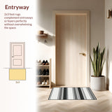 Stylish Black and White Geometric Striped Area(Gray)