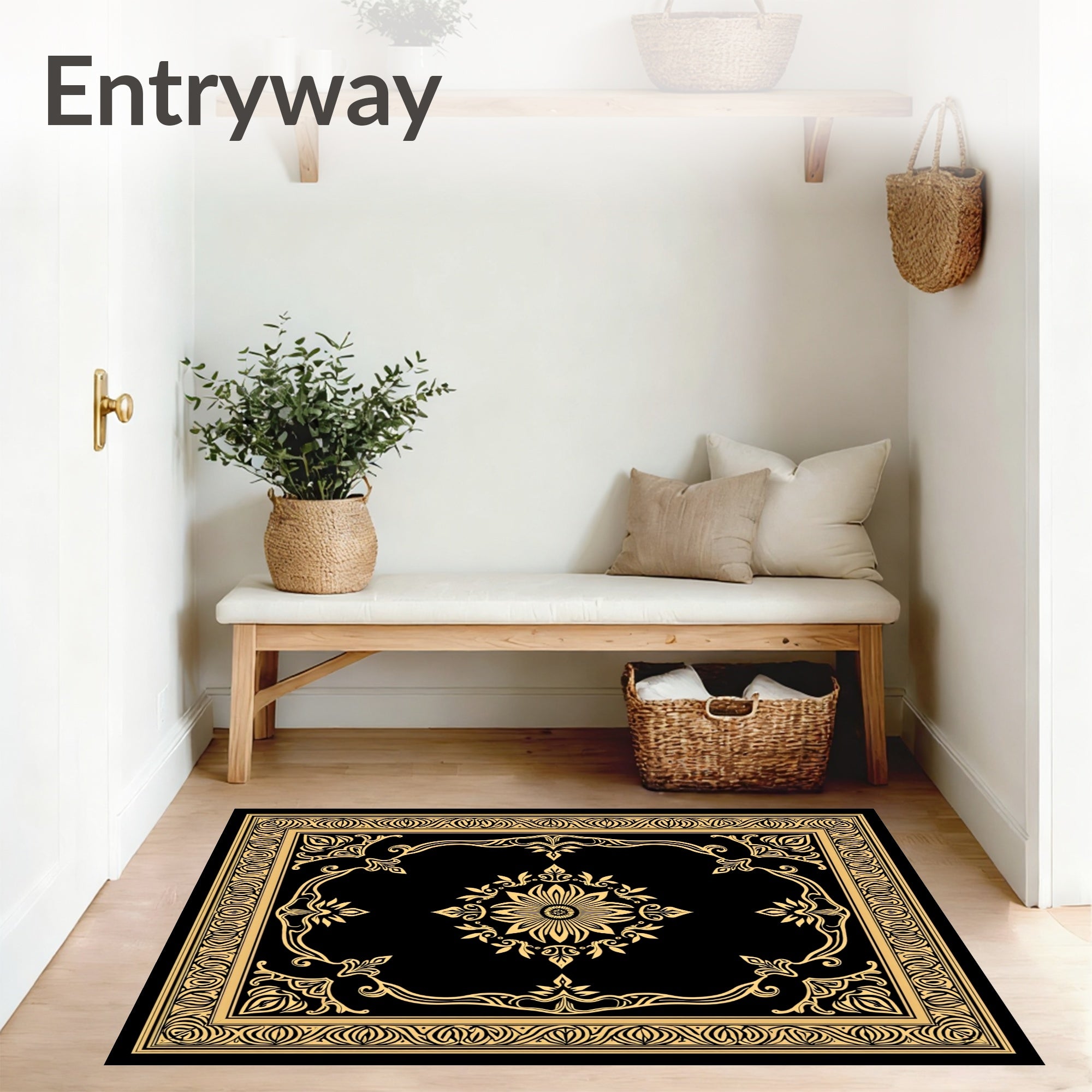 Vintage Medallion Tapestry with Artistry (Black) - ODIKA