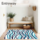 Wave Ripple Shag Decorative Flooring Accent (White)