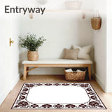 European Garden Tapestry Floral Low Pile Decorative(Brown)