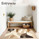 Coastal Breeze Beige & Brown Waterproof Geometric Deck(Beige)