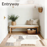 Chic Aesthetic White and Beige Designer Floor(Beige)