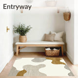 Modern Abstract Flowing Area Beige Cream Pet Friendly Non Shedding(Beige)