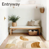 Abstract Arch Area Adhesive Non Skid Modern Pair(Beige)