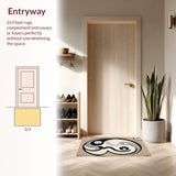 Ultra Soft Area Rug, Non Slip, Stain Resistant, Washable Area Rugs for Living Room, Bedroom, Trippy Yin Yang(Gray)