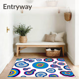 Tie Dye Spiral Medallions with Radiating Color Bursts (Blue) - ODIKA