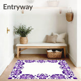 Abstract Botanical Motifs with Layered Petals and Twisting Vines (Purple)