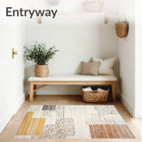 Chic Tufted Neutral Area with Artisanal Abstract Elements(Beige)