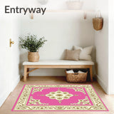 Scrollwork Arabesque with Floral Rosette Motifs(Pink)