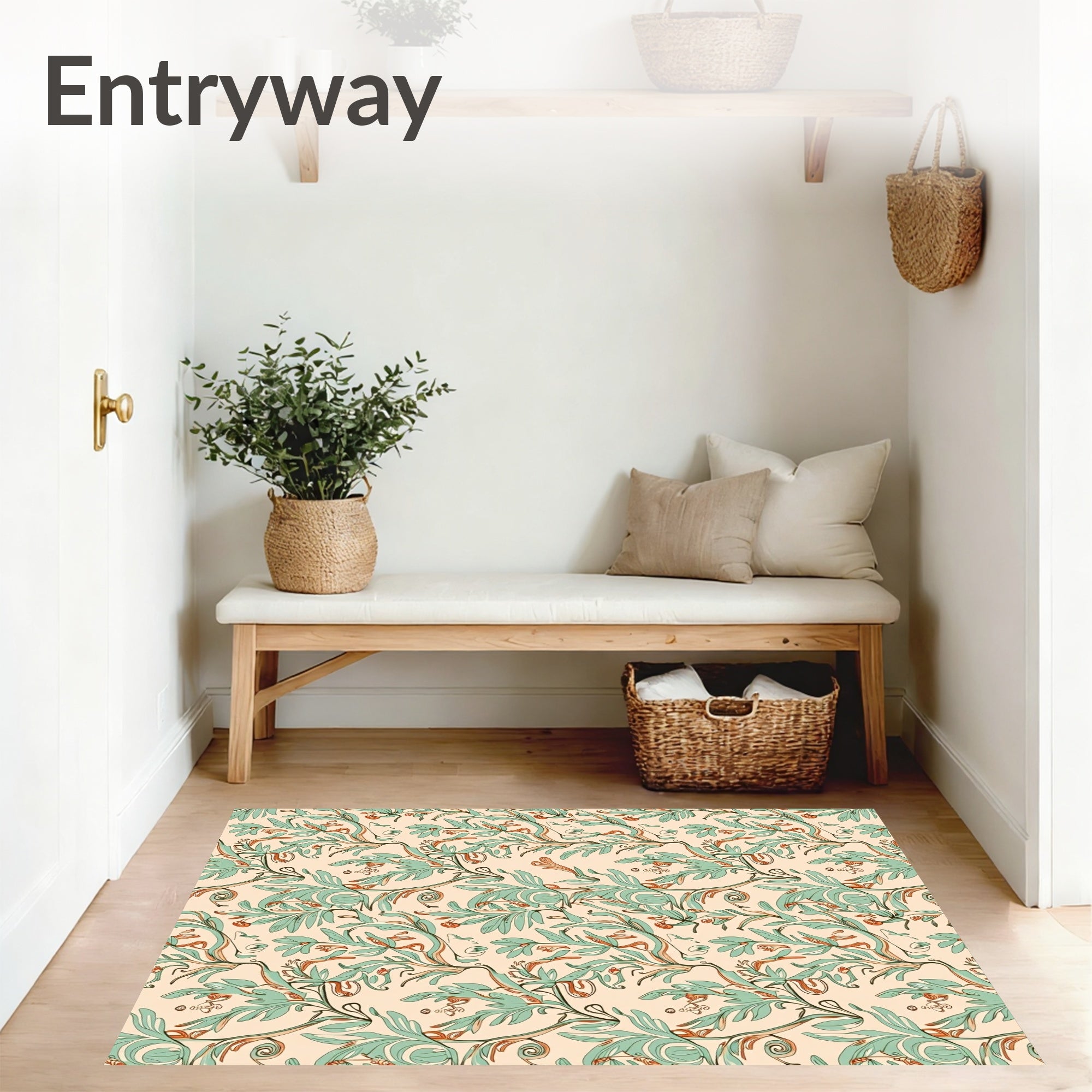 Faded Paisley Garden with Cascading Petal (Ivory) - ODIKA