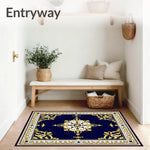 Medallion Arrangement Featuring Scrollwork Flourishes (Blue) - ODIKA