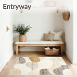 Contemporary Palomino Beige Asymmetrical Floor Unique Design(Beige)