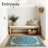 Elegant Blue & Beige Oriental Area Traditional Home Decor(Blue)