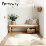 Elegant Cream Beige Cloudscape Area Non Shedding Easy Care Design(Beige)