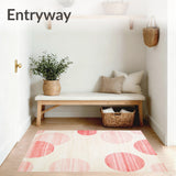 Cream & Pink Area Contemporary(Red)