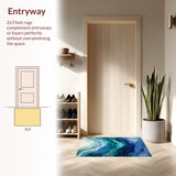 Nautical Wave Flow with Abstract Ocean and Shell Embellishments(Blue)