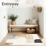 Beige Faux Wool Tan Accent Elegant Floor Decor(Beige)