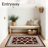 Refined Perimeter Accent Symmetrical Trellis Layout(Brown)