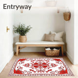 Heritage Damask Scroll with Vintage Rose Motifs (Red) - ODIKA