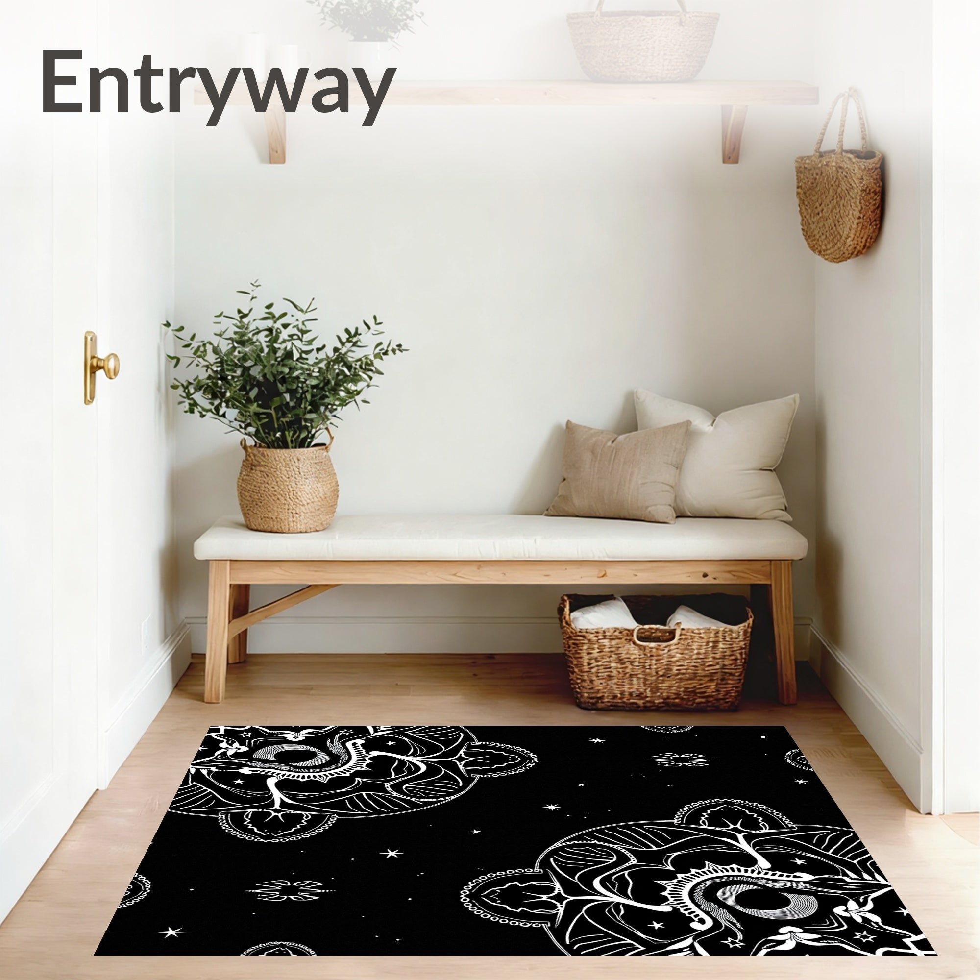 Midnight Constellation Design with Celestial Motifs (Black) - ODIKA