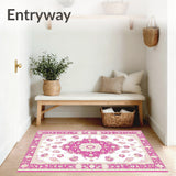 Elegant Area White Pink Beige with Bethlehem Traditional Design(White)