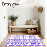 Nordic Interlocking Grid Motif with Minimalist Art Influence(Purple)