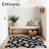 Monochrome Tropical Palm Frond Abstract Art(Black)