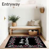 Elegant Yuletide Greeting Front Step Decoration Winter Wonderland(Black)