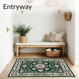 Vintage Floral Medallion with Intricate Lotus Embellishments (Green)