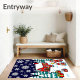 North Pole Workshop Magical Winter Wonderland Floor Covering(Red)