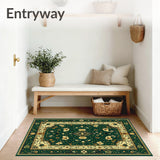 Intricate Boho Area with Abstract Animal Motif and Floral Accents(Green)