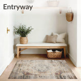 Vintage Patina Area Neutral Tone Distressed Non Slip(Beige)