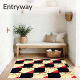 Checkered Entry with Vintage Picnic Blanket Inspired Styling(Black)