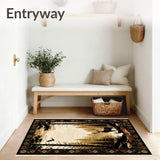 Country Lodge Bathroom Runner Woodsy Wildlife Decorative Floor Carpet(Beige)