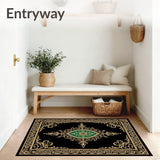 Paisley Teardrop Cascade with Traditional Swirl Embellishments (Black)