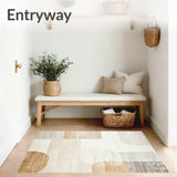 Artistic Abstract Area Beige Cream Easy Cleaning Non Shedding Pet(Beige)